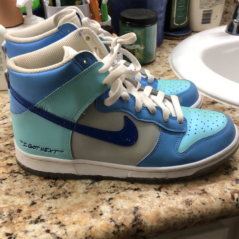 “I got next” Nike blue Dunks size 7 Y (lightly used”